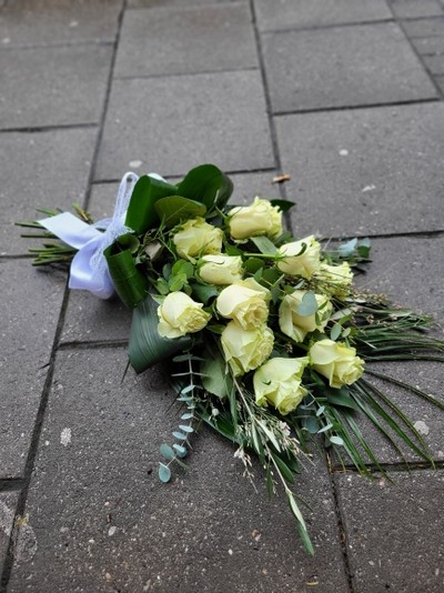 Roses funeral sheaf made by florist in Hayes, Bromley, Kent