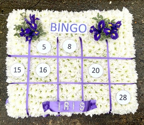 funeral flowers Bingo tribute from florist in Hayes, Bromley, Kent, UK