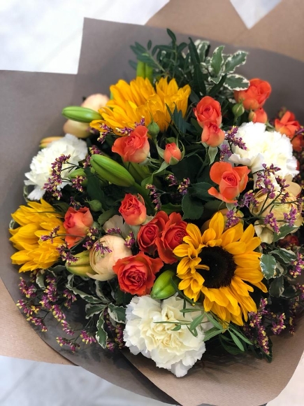 bright bouquet to include Sunflowers avaiable for same day delivery in Bromley, Beckenham, West Wickham, Cony Hall, Keston, Shirley