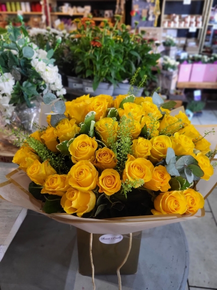 Golden Wedding Anniversary Bouquet by Blooms and Candy Florist