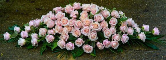 Luxury Pink Rose Coffin Spray