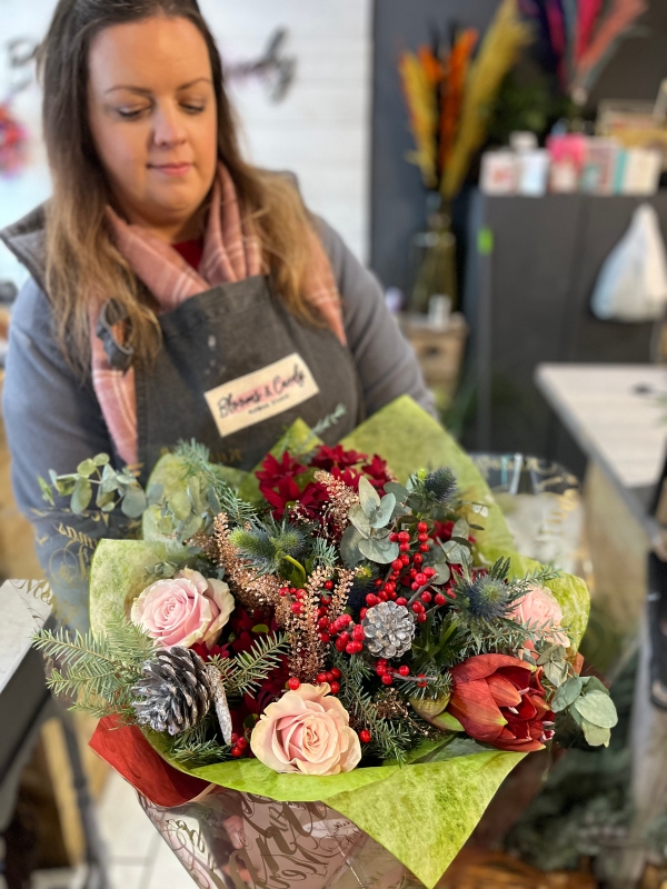 Classic Christmas Gift flowers made by florist in Bromley for delivery in BR Hayes, West Wickham, Cony Hall, Keston, Addington, Grabel Hill, Shirley, Elmers End, Beckenham, New Beckenham, Orpington, Bromley South, Buckley, Se12