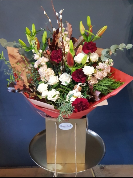 Fresh flowers bouquet in soft colours handmade by local florist in Hayes, Bromley