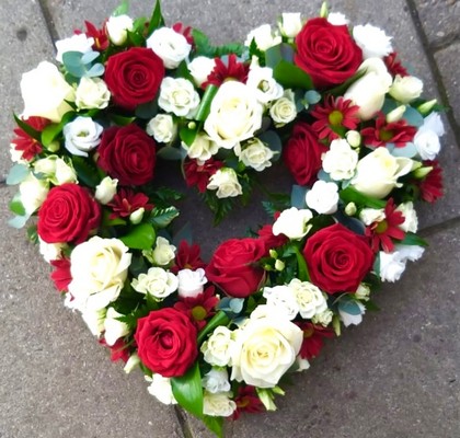 White & Red Open Heart Tribute