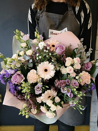 soft pinks, creams and lilacs flowers arranged by local florist in Hayes, Bromley for same day delivery in BR