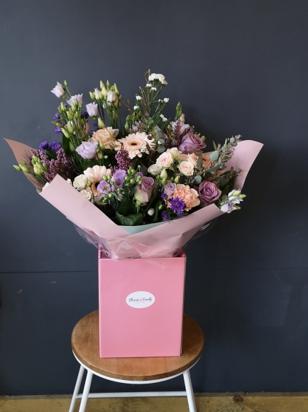 soft pinks, creams and lilacs flowers arranged by local florist in Hayes, Bromley for same day delivery in BR