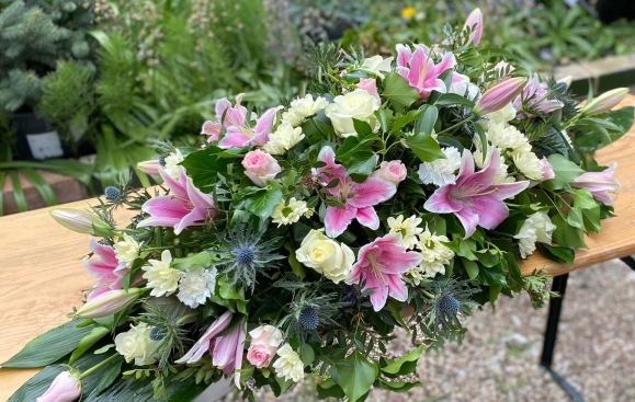 Lily and Rose Coffin Spray