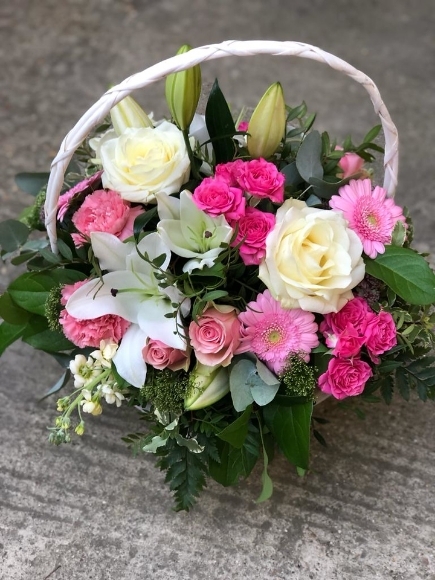 Pink & White Basket