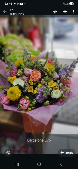 florist choice of bouquet for a Mother's Day. Guaranteed Mother's Day delivery in BR CR SE25 TN163 and surrounding areas