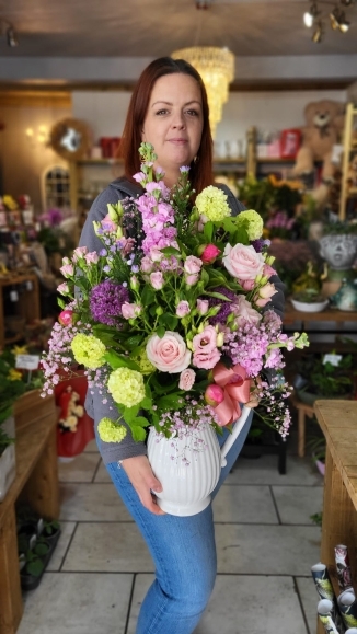 Ceramic Jug flowers arrangement by Blooms and Candy florist from Hayes in Bromley 