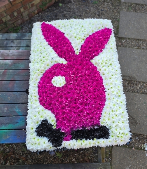 Funeral Flowers Playboy Bunny by Blooms and Candy Florist