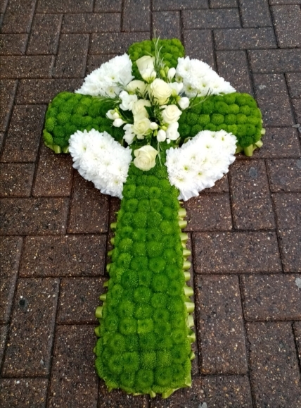 celtic funeral cross made by florist near me in Bromley, Kent, UK