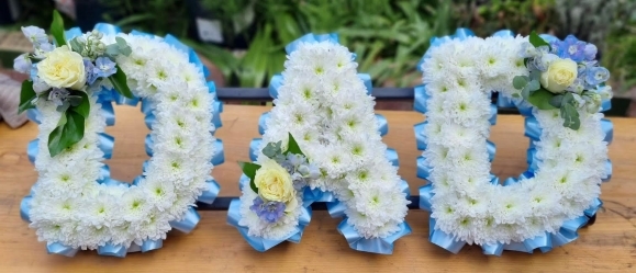 White Chrysanthemum based letters