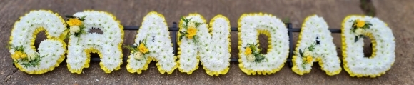 Chrysanthemum based GRANDAD letters