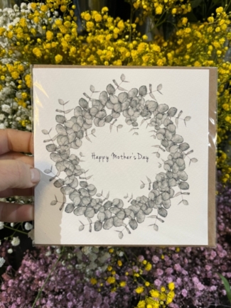 Craft card with Eucalyptus from Florist in Bromley for Mothering Sunday 