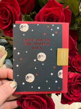 Craft Valentine Card - Love You to the moon and back By florist in Bromley, Hayes