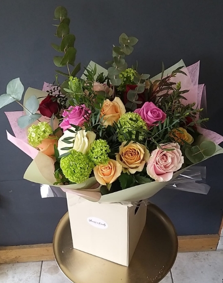 Stunning mix 18 roses bouquet made by florist in Hayes, Bromley Kent for same day delivery in BR CR West Wickham, Shirley, Keston, Orpington, Biggin hill, Cony Hall, Beckenham, New Beckenham, Crystal Palace, Penge, South London