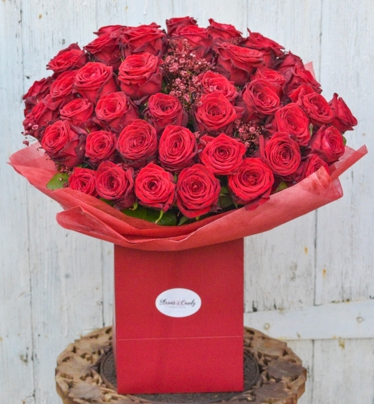50 big head roses bouquet for same day delivery in Bromley, Croydon, Beckenham, Shirley, West Wickham, South Norwood, Thorton Heath