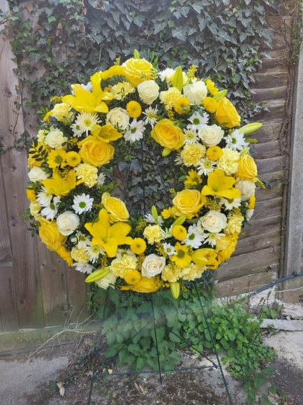 florist choice standing wreath suitable for a chapel, church service in Bromley, Croydon, Beckenham
