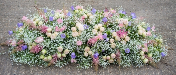 Gyp Cloud & Mixed Flower Coffin Spray