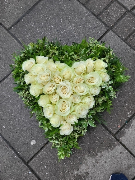Inner heart funeral tribute made by florist in Hayes,  Bromley, Kent