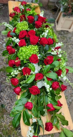 Rose and Hydrangea Coffin Spray