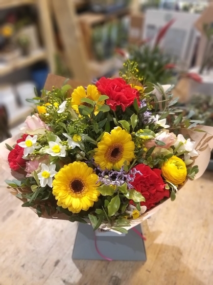 Spring bouquet made by florist in Hayes, Bromley, Kent for same day delivery in BR and CR