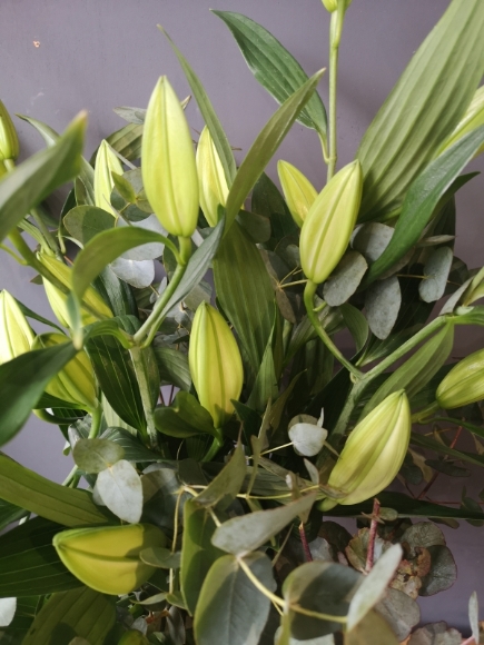 white lilies vase made by local florist in Bromley, Kent for same day delivery in BR Cr