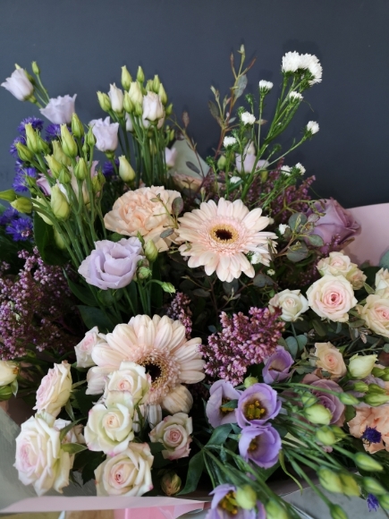 soft pinks, creams and lilacs flowers arranged by local florist in Hayes, Bromley for same day delivery in BR